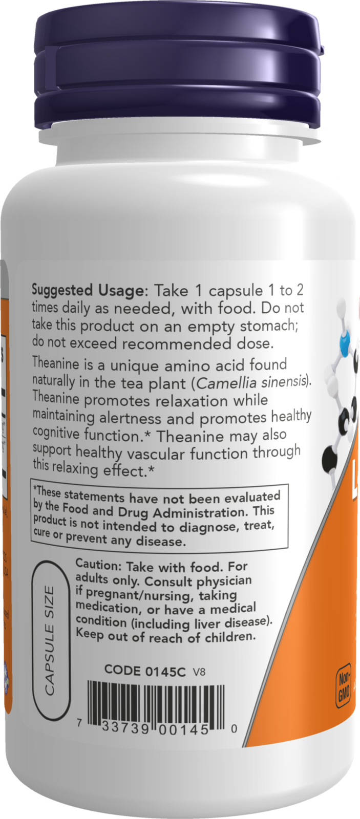 NOW Supplements, L-Theanine 100 mg with Decaf Green Tea, Stress Management*, 90 Veg Capsules