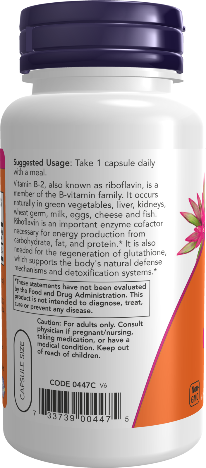 NOW Supplements, Vitamin B-2 (Riboflavin) 100 mg, Energy Production*, 100 Veg Capsules