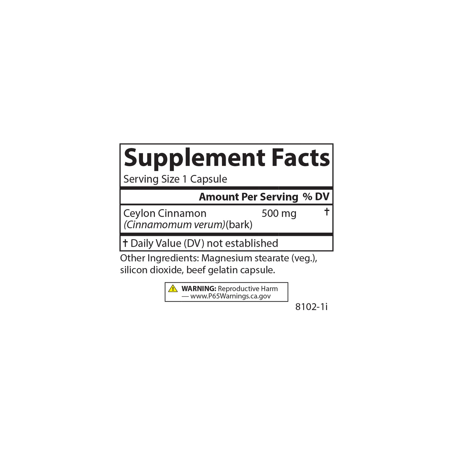 Carlson, Ceylon Cinnamon, 90 Capsules