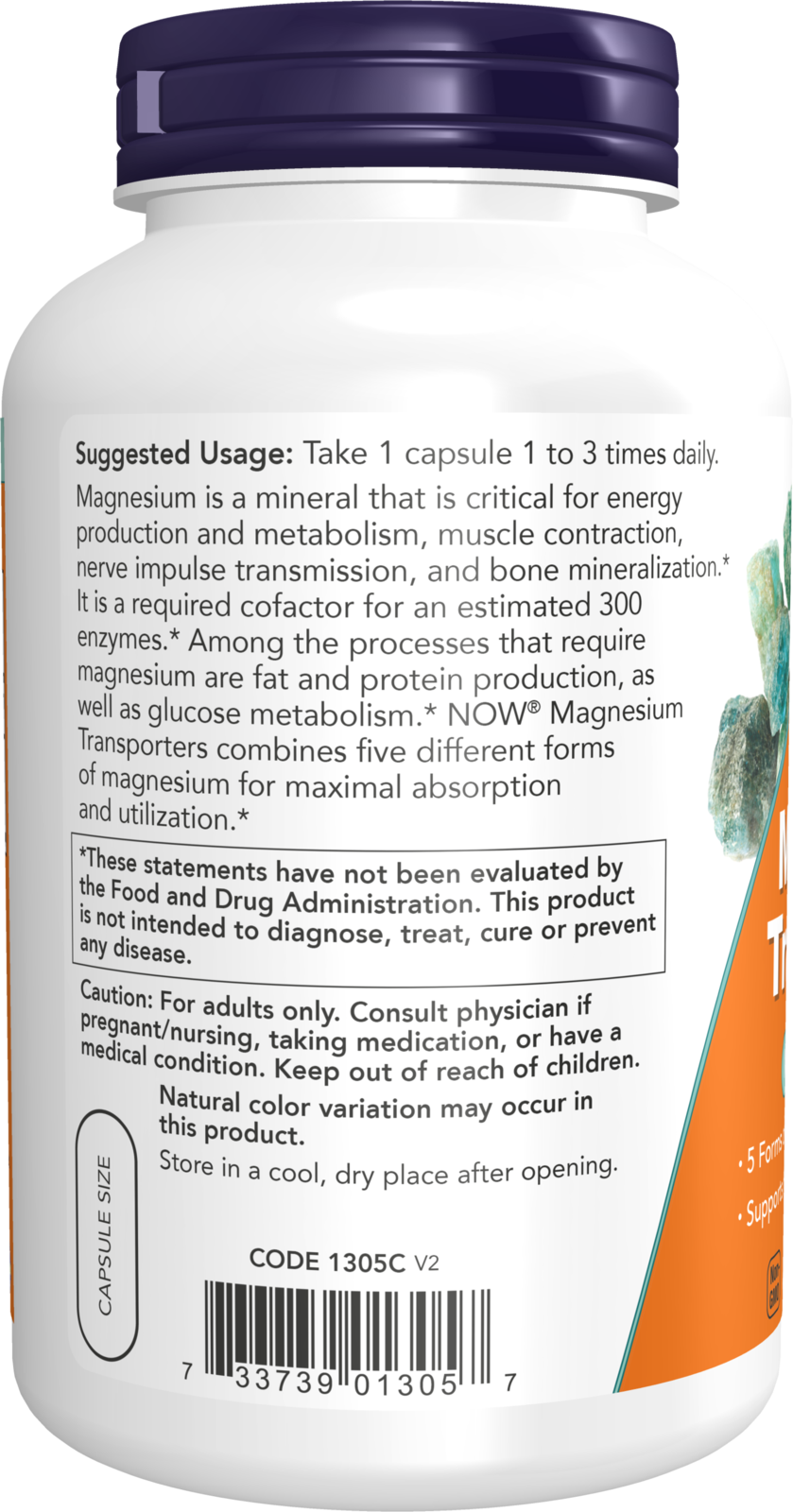 NOW Supplements, Magnesium Transporters with 5 Forms of Magnesium for Optimal Bioavailability, 180 Veg Capsules