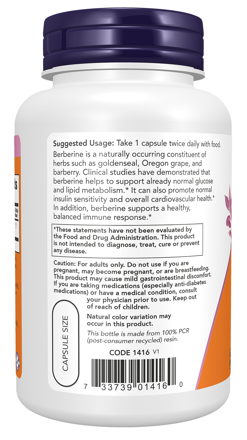 NOW Supplements, Berberine HCL 500 mg, Supports Glucose Metabolism*, 90 Veg Capsules