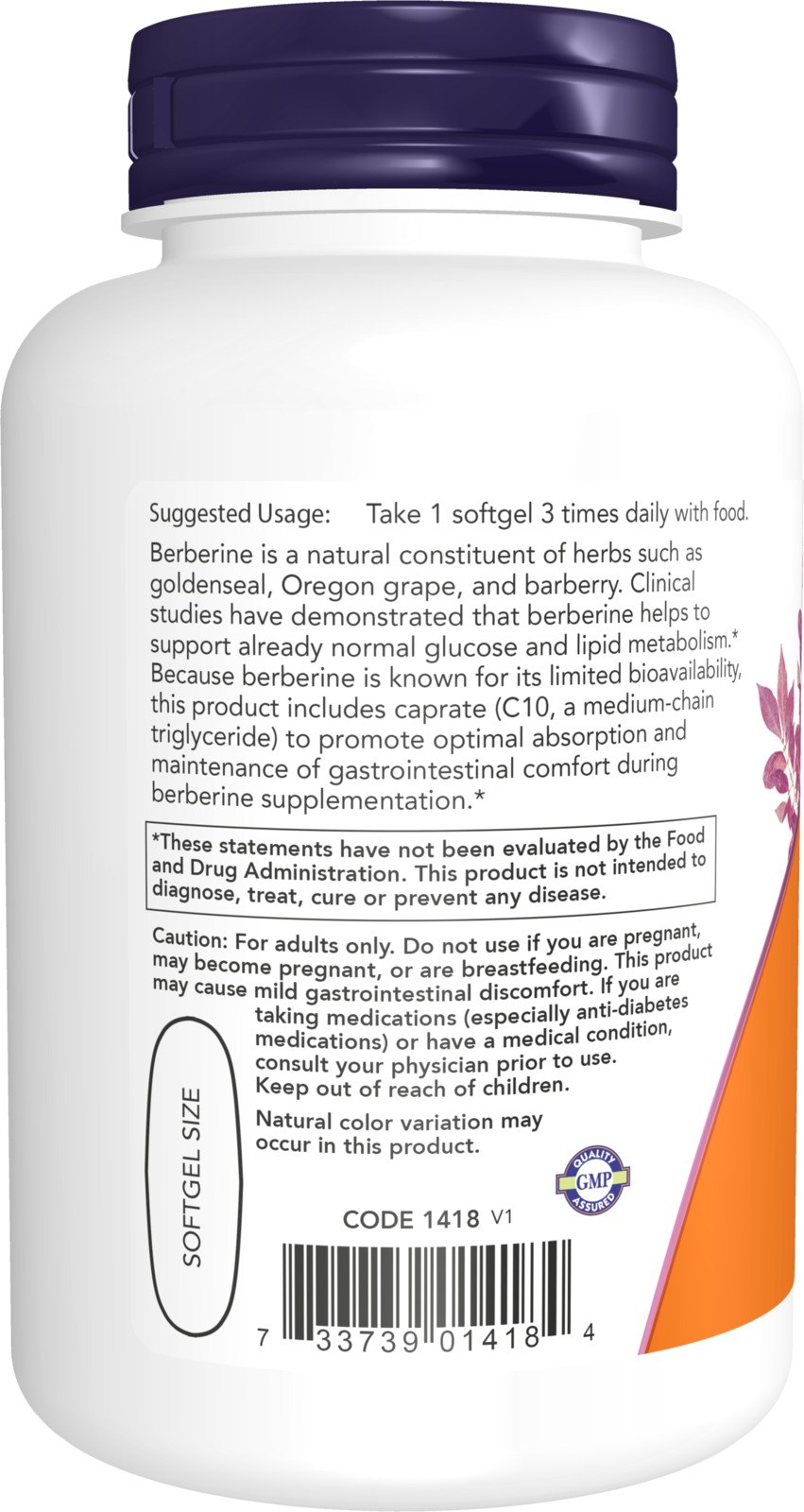 NOW Supplements, Berberine Glucose Support, Combined with MCT Oil for Optimal Berberine Absorption, 90 Softgels