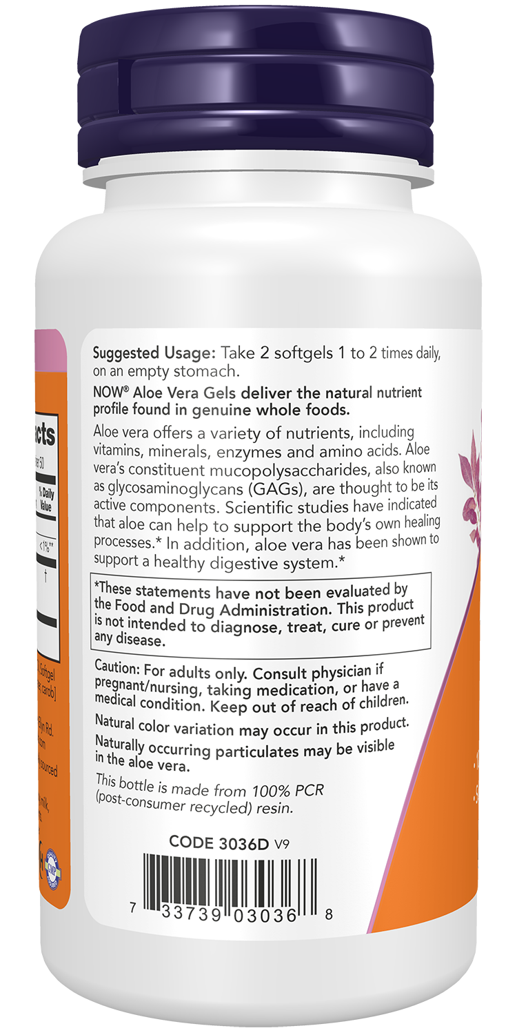 NOW Supplements, Aloe Vera (Aloe barbadensis) 10,000 mg, Supports Digestive Health*, 100 Softgels