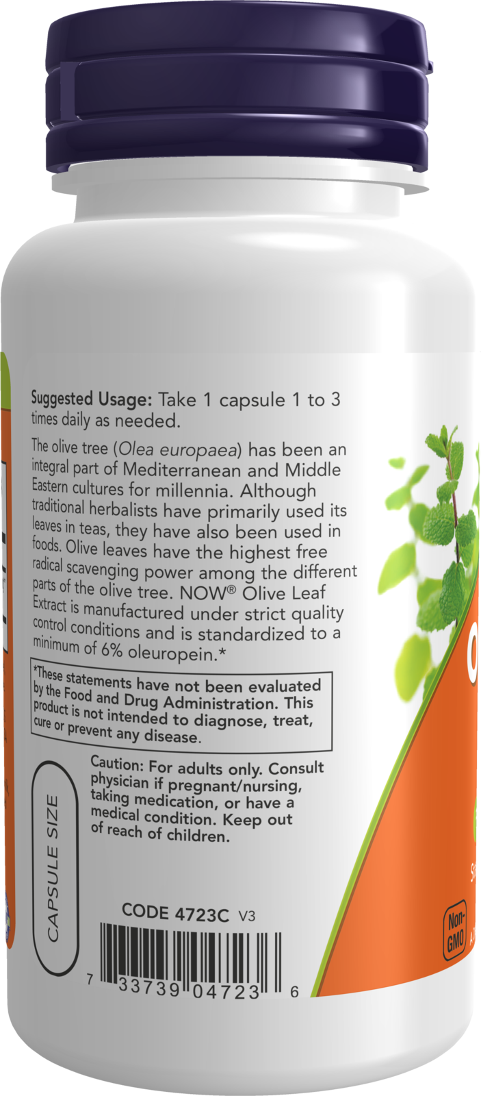 NOW Supplements, Olive Leaf Extract 500 mg, Free Radical Scavenger*, 60 Veg Capsules