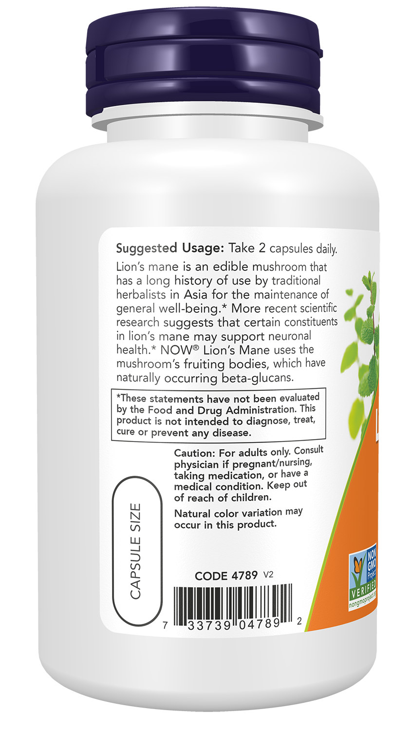 NOW Supplements, Lion's Mane 500 mg, Super Mushroom, Made with Organic Lion's Mane Mushrooms, 60 Veg Capsules