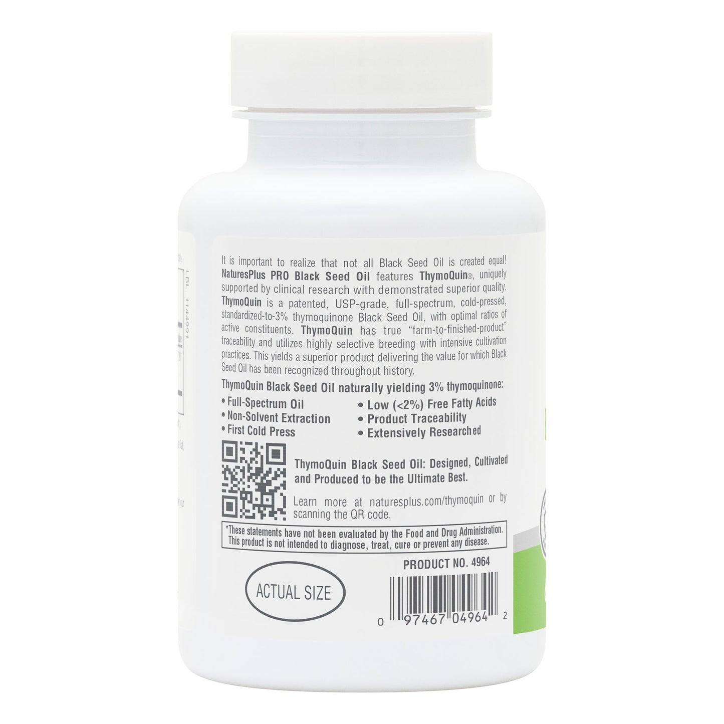 NaturesPlus, PRO ThymoQuin Black Seed Oil, 60 Servings