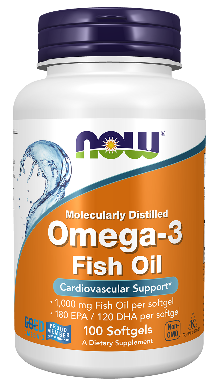 Omega-3 Fish Oil, Molecularly Distilled - 100 Softgels 100 Softgels