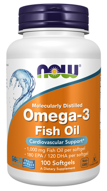 Omega-3 Fish Oil, Molecularly Distilled - 100 Softgels 100 Softgels