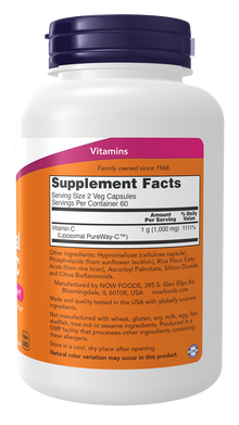 NOW Supplements, Liposomal Vitamin C, Immune & Collagen Support*, 120 Veg Capsules