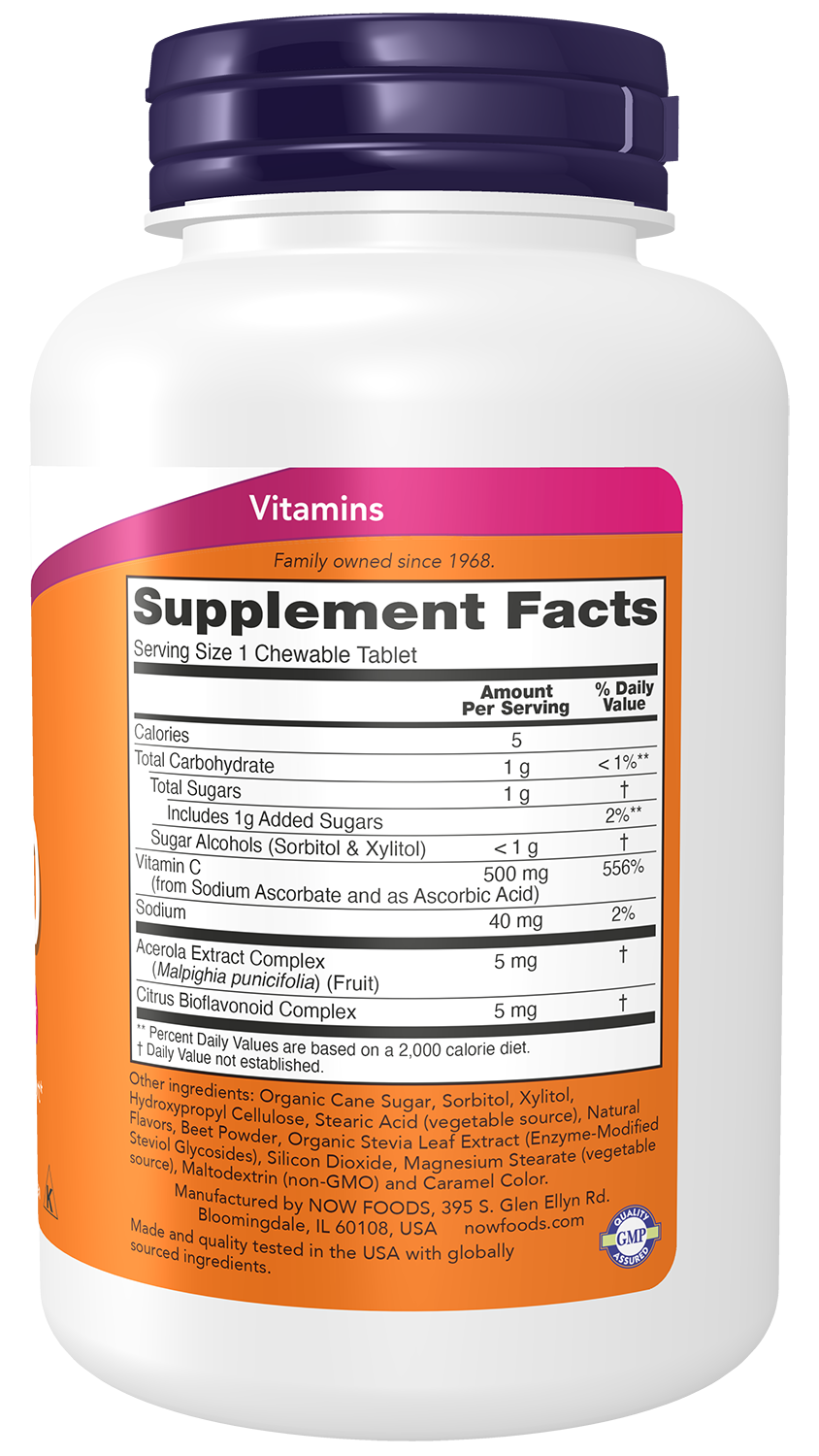 NOW Supplements, Vitamin C-500, Antioxidant Support*, Cherry Flavor, 100 Chewable Lozenges