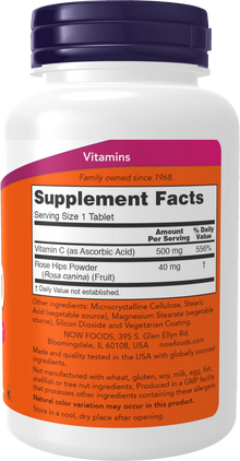 NOW Supplements, Vitamin C-500 with Rose Hips, Antioxidant Protection*, 250 Tablets