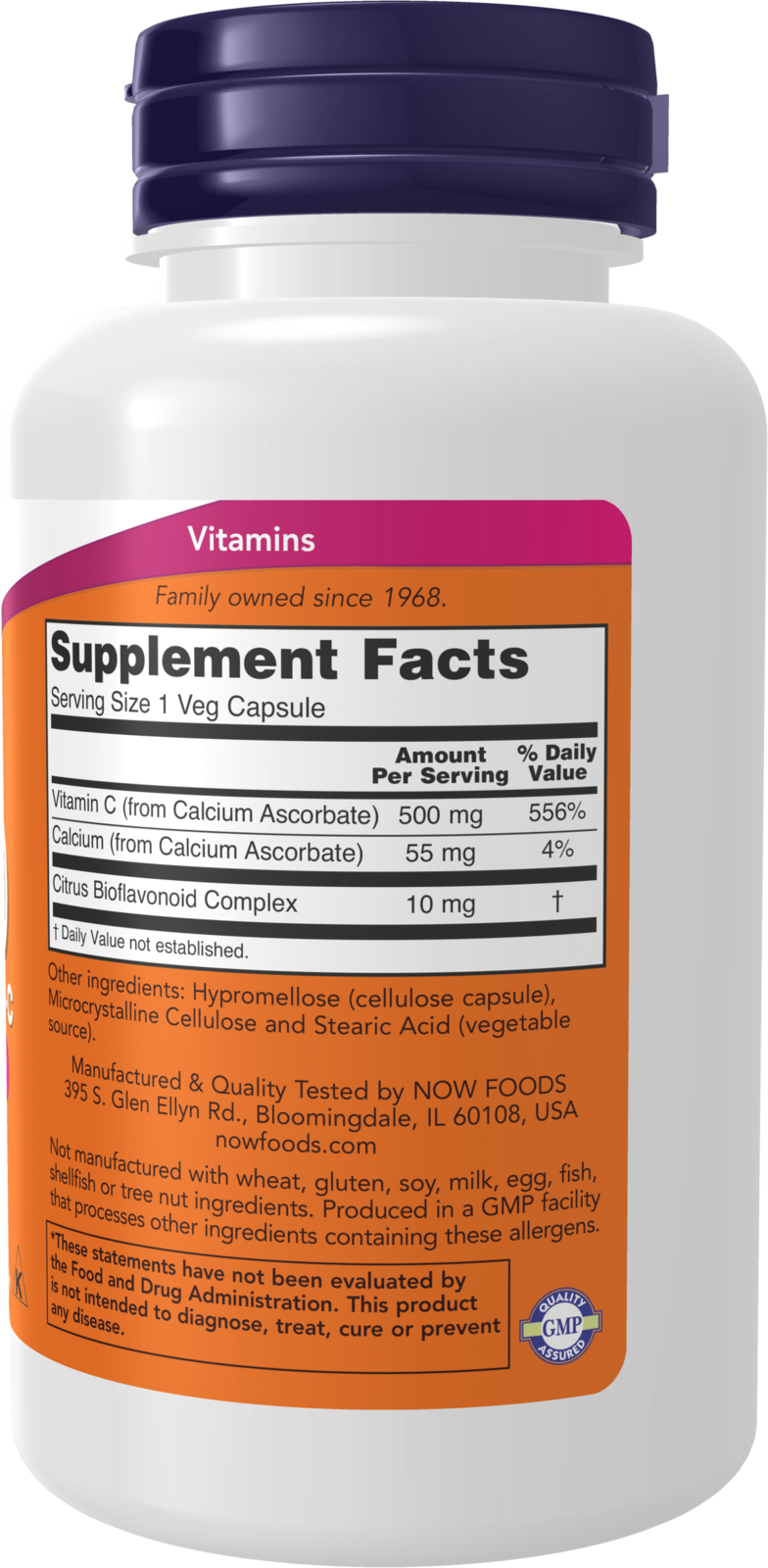 NOW Supplements, Vitamin C-500 Calcium Ascorbate, Antioxidant Protection*, 100 Veg Capsules