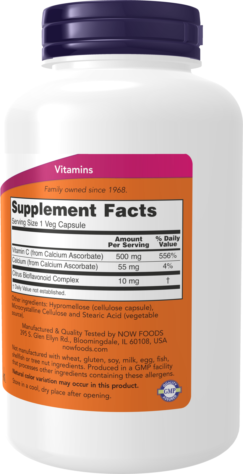 NOW Supplements, Vitamin C-500 Calcium Ascorbate, Antioxidant Protection*, 250 Veg Capsules