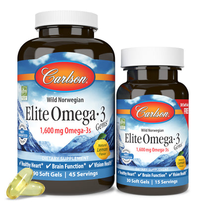 Carlson, Elite Omega-3, 120 Capsules