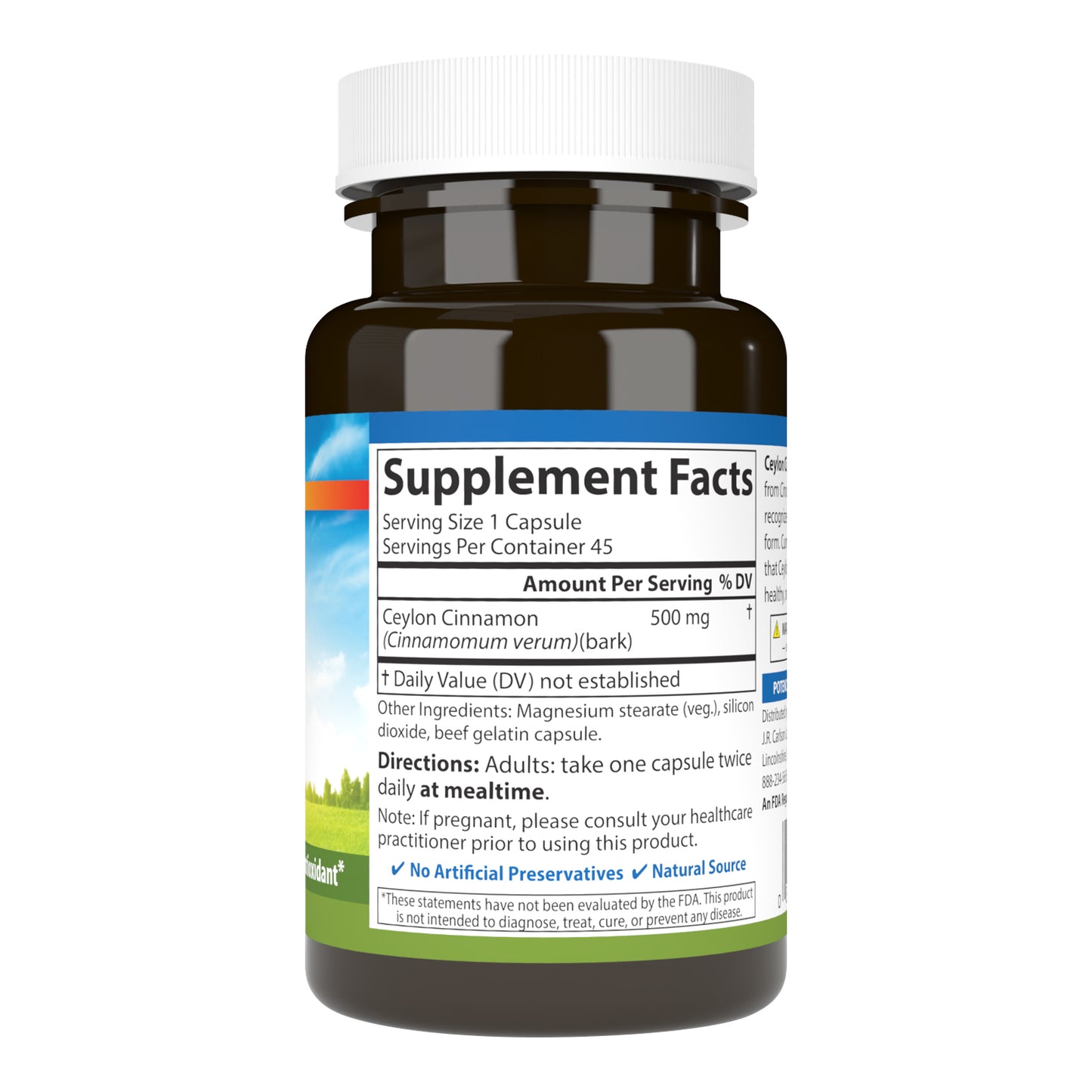Carlson, Ceylon Cinnamon, 45 Capsules