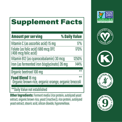 Megafood, Blood Builder™ Minis Iron Supplement, 60 Tablets