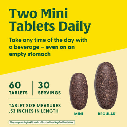 Megafood, Blood Builder™ Minis Iron Supplement, 60 Tablets