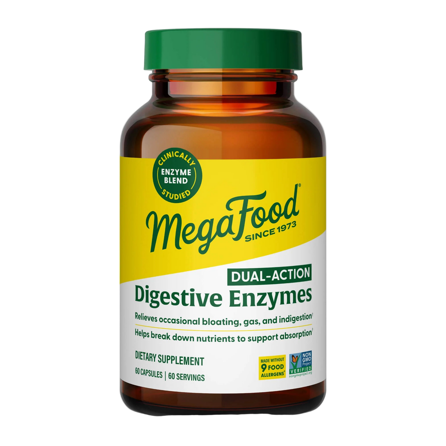 Megafood, Dual-Action Digestive Enzymes, 60 Tablets