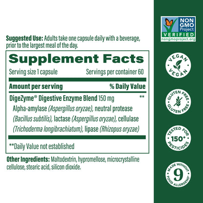 Megafood, Dual-Action Digestive Enzymes, 60 Tablets