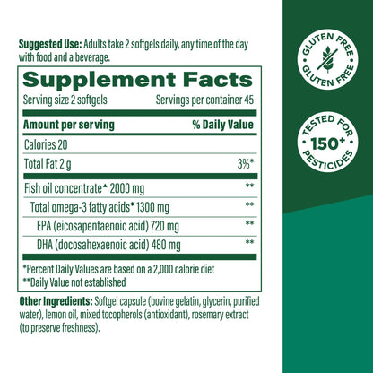 Megafood, Omega-3 Fish Oil, 90 Softgels