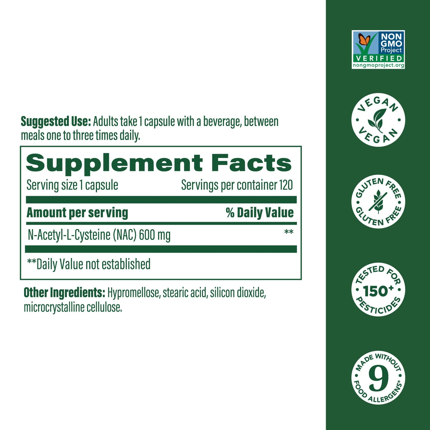 Megafood, NAC (N-Acetyl Cysteine), 120 Capsules