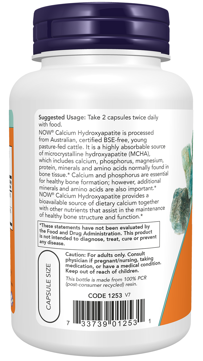 NOW Supplements, Calcium Hydroxyapatite Caps, Supports Bone Health*, 120 Capsules