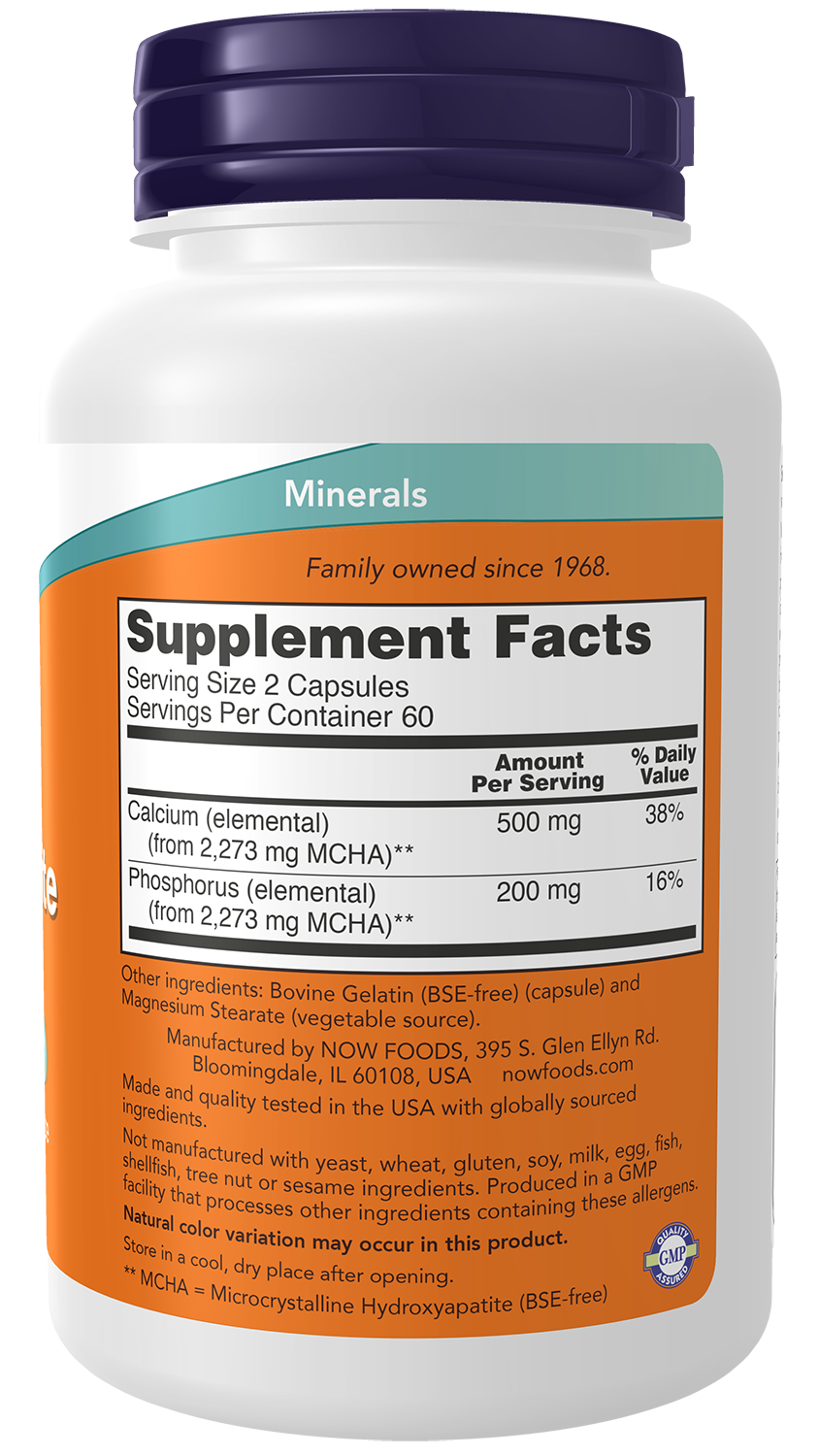 NOW Supplements, Calcium Hydroxyapatite Caps, Supports Bone Health*, 120 Capsules