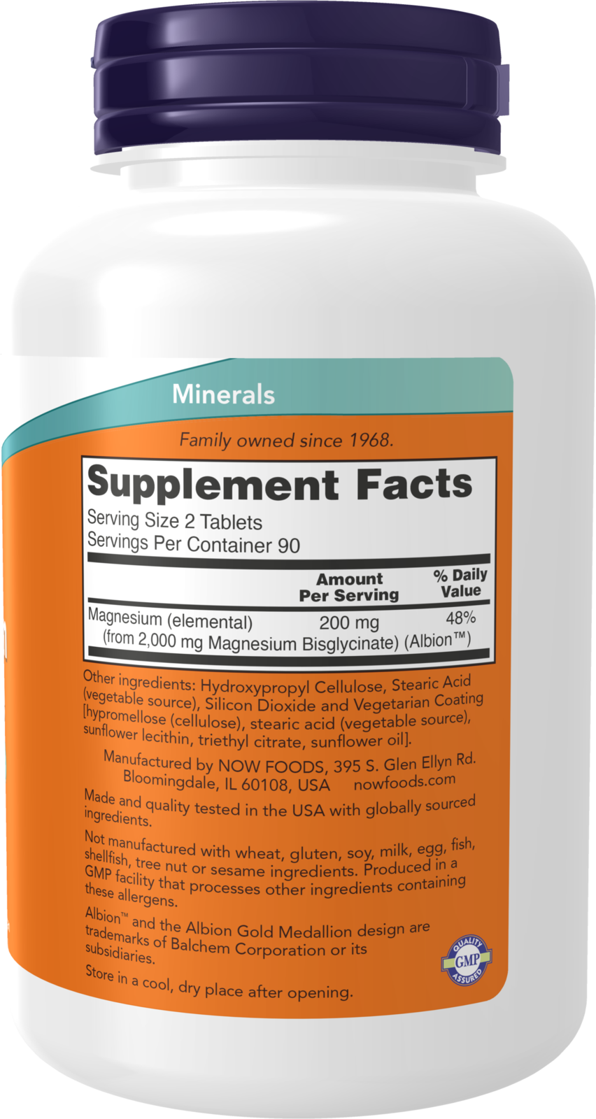 NOW Supplements, Magnesium Glycinate 100 mg, Highly Absorbable Form, 180 Tablets