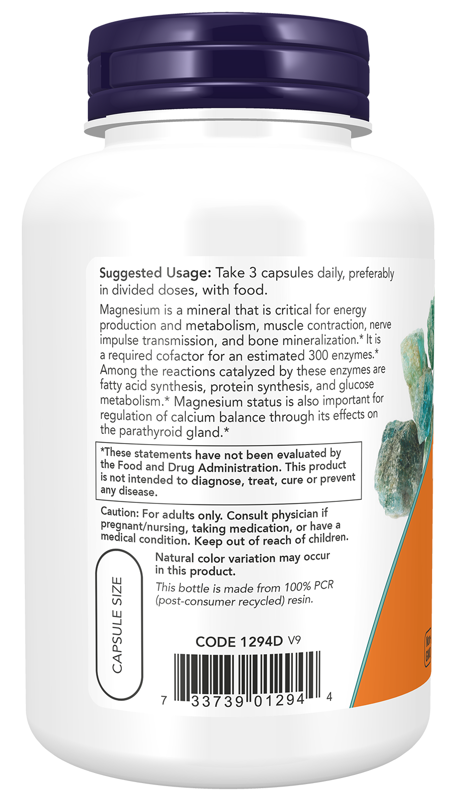 NOW Supplements, Magnesium Citrate, Enzyme Function*, Nervous System Support*, 120 Veg Capsules