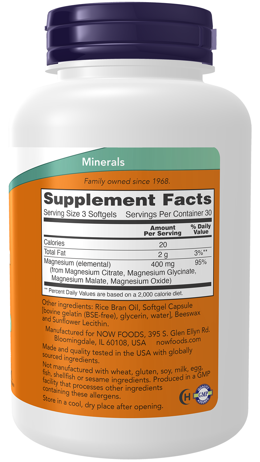 NOW Supplements, Magnesium Citrate, With Glycinate & Malate, Nervous System Support*, 90 Softgels