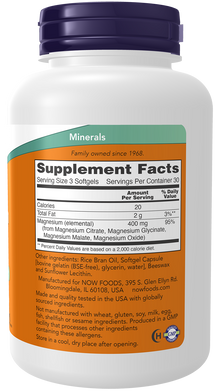 NOW Supplements, Magnesium Citrate, With Glycinate & Malate, Nervous System Support*, 90 Softgels