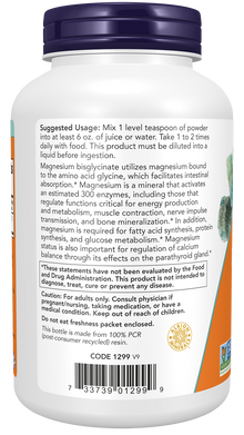 NOW Supplements, Magnesium Bisglycinate Powder, Enzyme Function*, Nervous System Support*, 8-Ounce