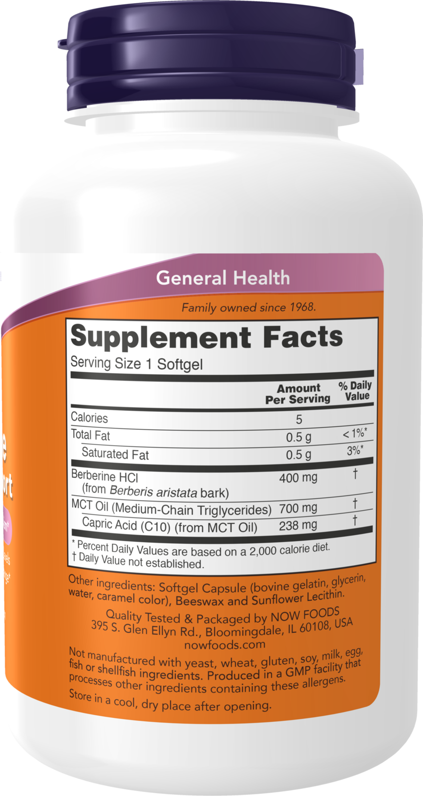 NOW Supplements, Berberine Glucose Support, Combined with MCT Oil for Optimal Berberine Absorption, 90 Softgels