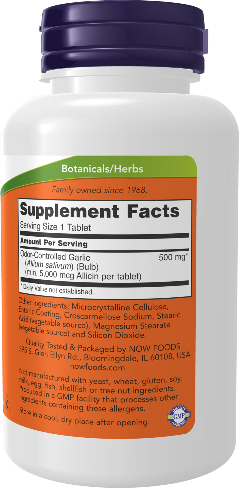 NOW Supplements, Garlic 5,000 (Allium sativum), Enteric Coated, Odor Controlled, 90 Tablets