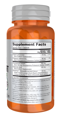 NOW Sports Nutrition, Advanced Joint Support, Glucosamine, Hyaluronic Acid, ApresFlex, 60 Capsules