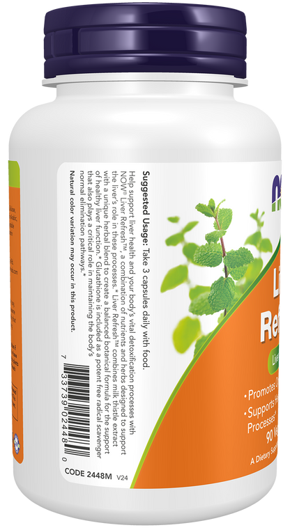 NOW Supplements, Liver Refresh™ with Milk Thistle Extract and unique Herb-Enzyme blend, 90 Veg Capsules