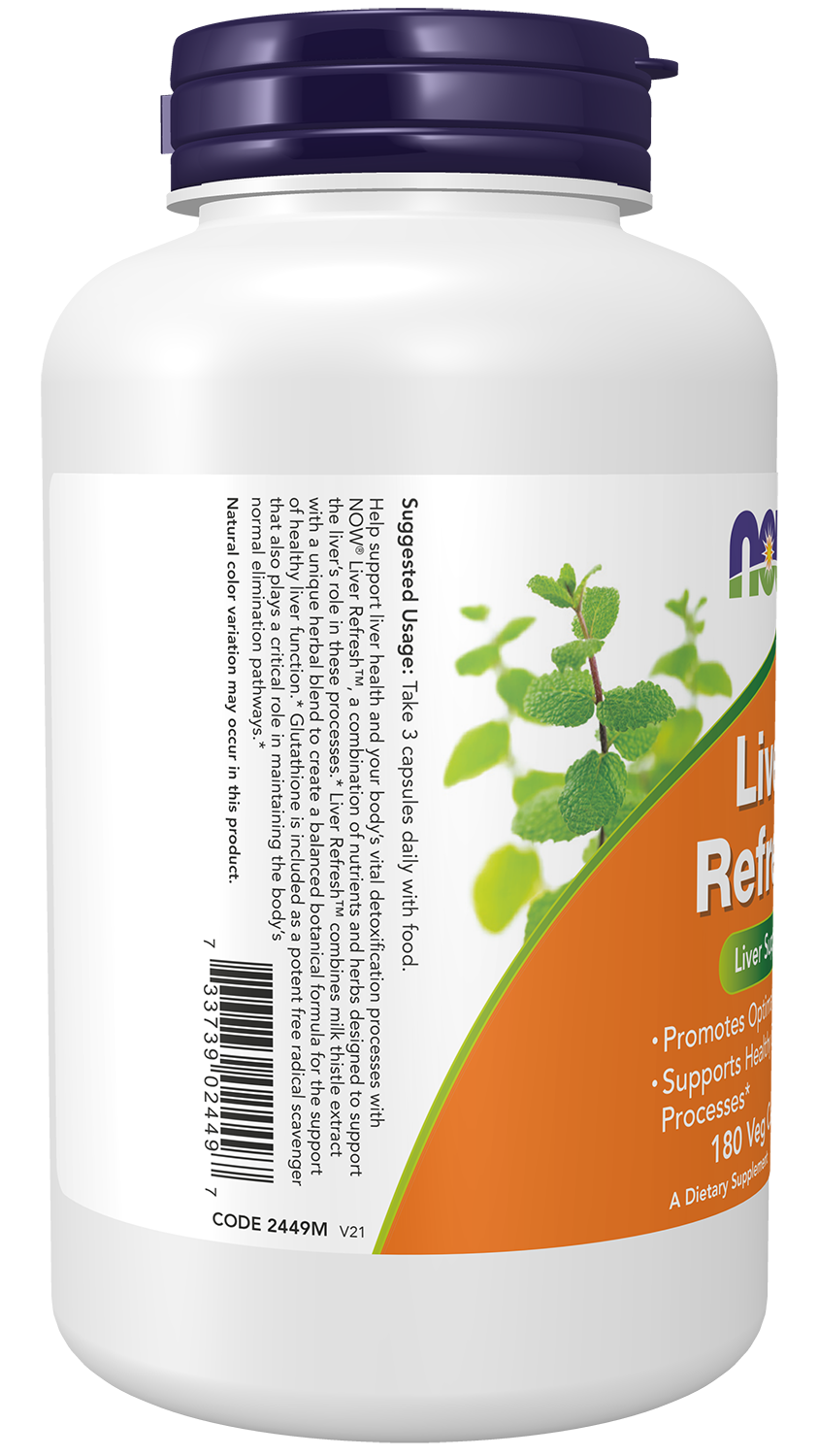 NOW Supplements, Liver Refresh™ with Milk Thistle Extract and unique Herb-Enzyme blend, 180 Veg Capsules