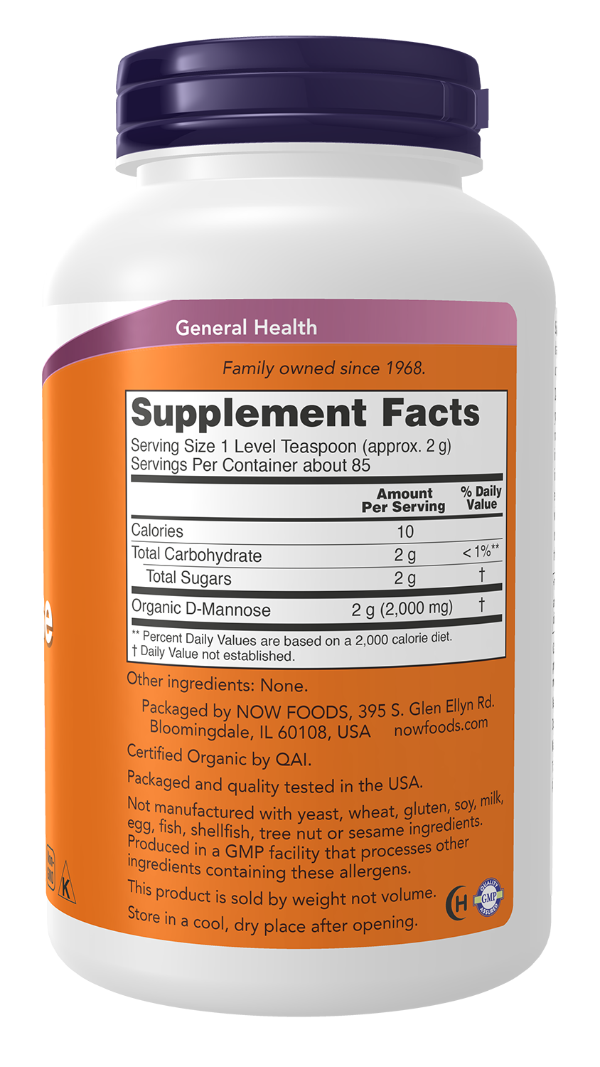 NOW Supplements, D-Mannose Powder, Non-GMO Project Verified, Healthy Urinary Tract*, 6-Ounce