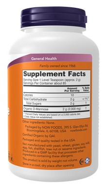 NOW Supplements, D-Mannose Powder, Non-GMO Project Verified, Healthy Urinary Tract*, 6-Ounce