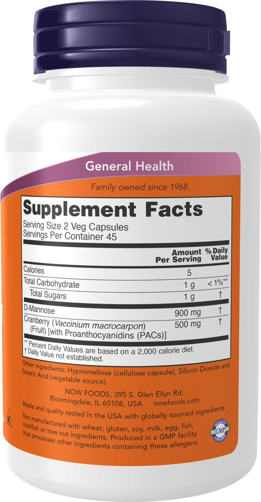 NOW Supplements, Mannose Cranberry, Dual Action Formula*, Clinically Evaluated, Urinary Tract Health*, 90 Veg Capsules