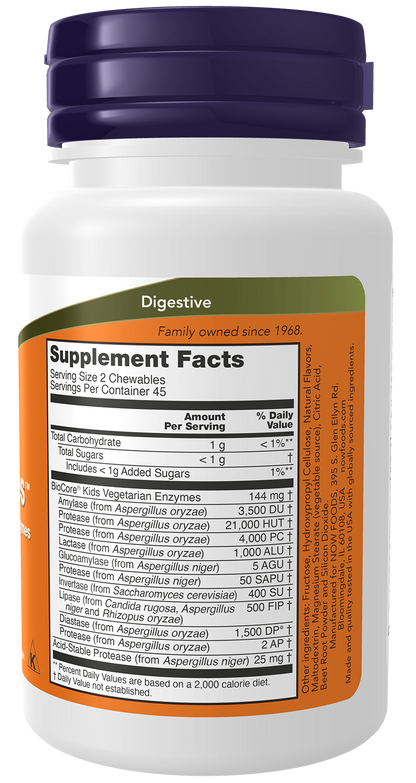 NOW Supplements, ChewyZymes, Broad Spectrum Chewable Enzymes, Berry Flavor, 90 Chewables