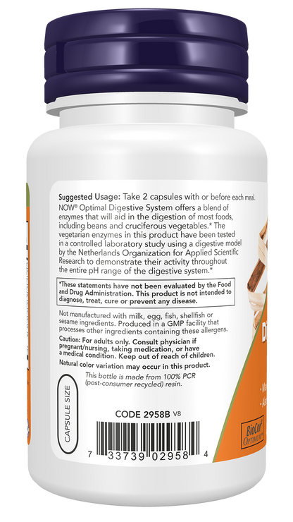 NOW Supplements, Optimal Digestive System, Full Spectrum Enzymes, 90 Veg Capsules