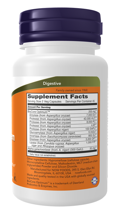 NOW Supplements, Optimal Digestive System, Full Spectrum Enzymes, 90 Veg Capsules