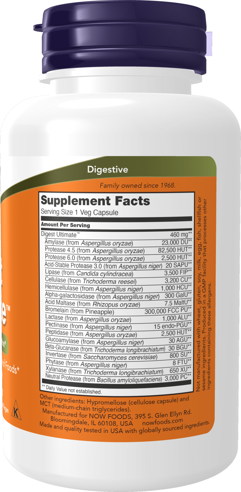 NOW Supplements, Digest Ultimate™ with Full Spectrum Enzyme Formula, 120 Veg Capsules