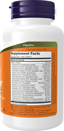 NOW Supplements, Digest Ultimate™ with Full Spectrum Enzyme Formula, 120 Veg Capsules