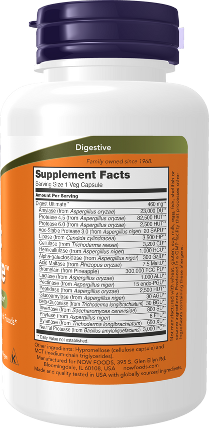 NOW Supplements, Digest Ultimate™ with Full Spectrum Enzyme Formula, 120 Veg Capsules
