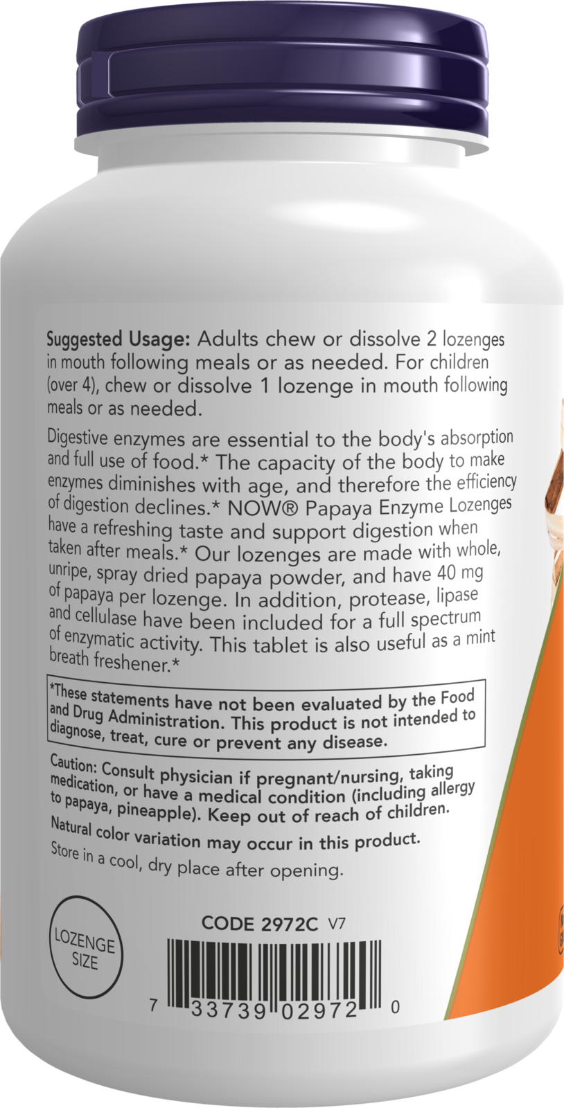 NOW Supplements, Papaya Enzyme with Mint and Chlorophyll, Digestive Support*, 360 Chewable Lozenges