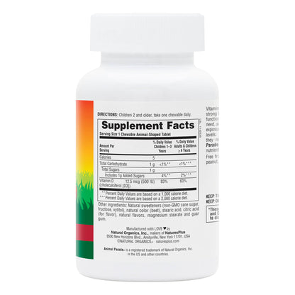 NaturesPlus, Animal Parade Vitamin D3 500IU, 90 Tablets