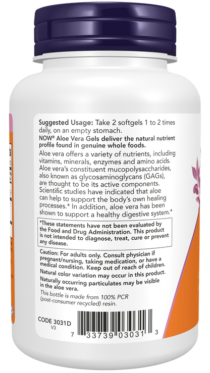 NOW Supplements, Aloe Vera (Aloe barbadensis) 10,000 mg, Supports Digestive Health*, 250 Softgels