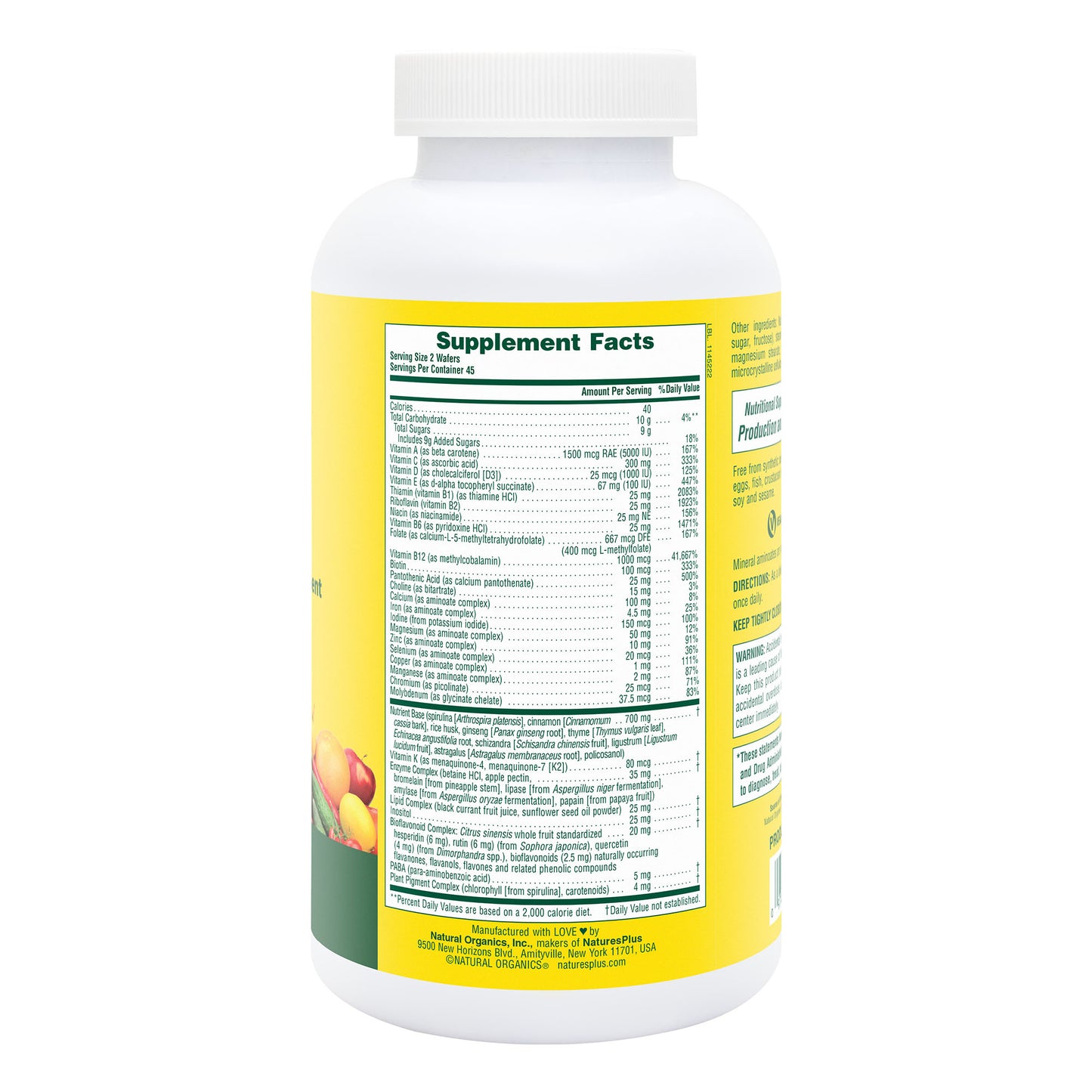 NaturesPlus, Source of Life Adult's Multivitamin, 90 Wafers